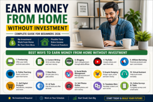 Read more about the article Earn Money from Home Without Investment (Complete Guide for Beginners 2026)