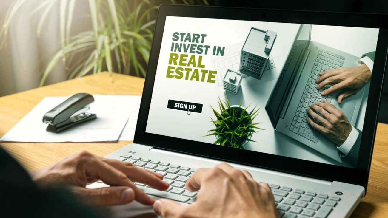 Real estate crowdfunding investment concept with multiple investors