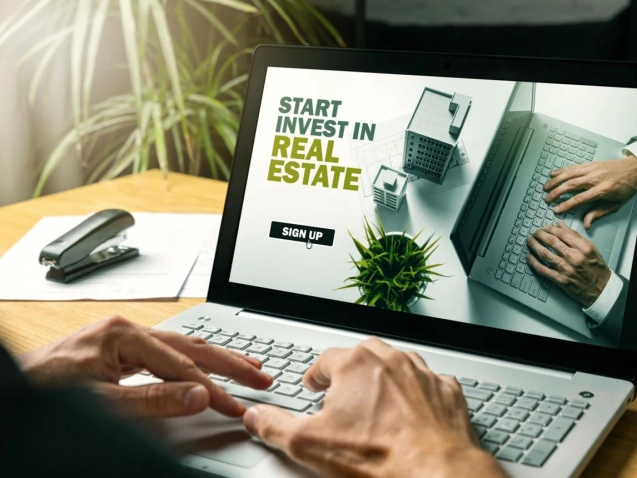 Real estate crowdfunding investment concept with multiple investors